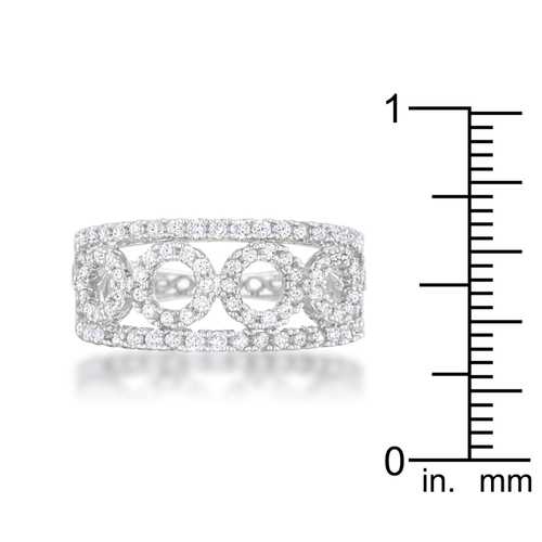 0.5ct Cubic Zirconia Rhodium Plated Contemporary Wedding Band Ring for Women - Elegant Stackable Ring for Bridal, Anniversary & Everyday Wear