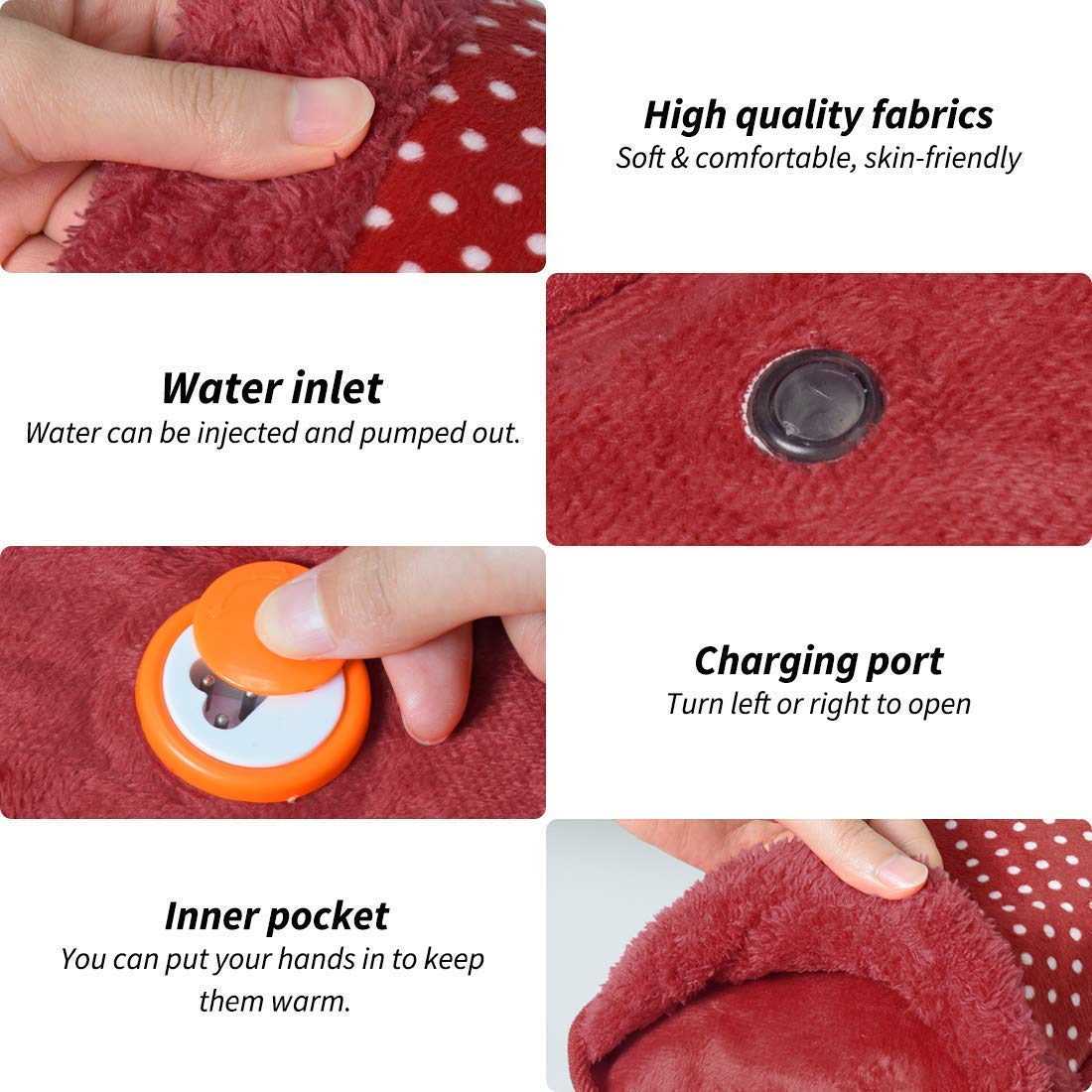 RYLAN Electric Heating Pad for Pain Relief - Velvet Hot Water Bag & Heating Pouch - Portable Heat Therapy for Back, Shoulder, Menstrual Cramps - Perfect for Home, Office & Travel Use
