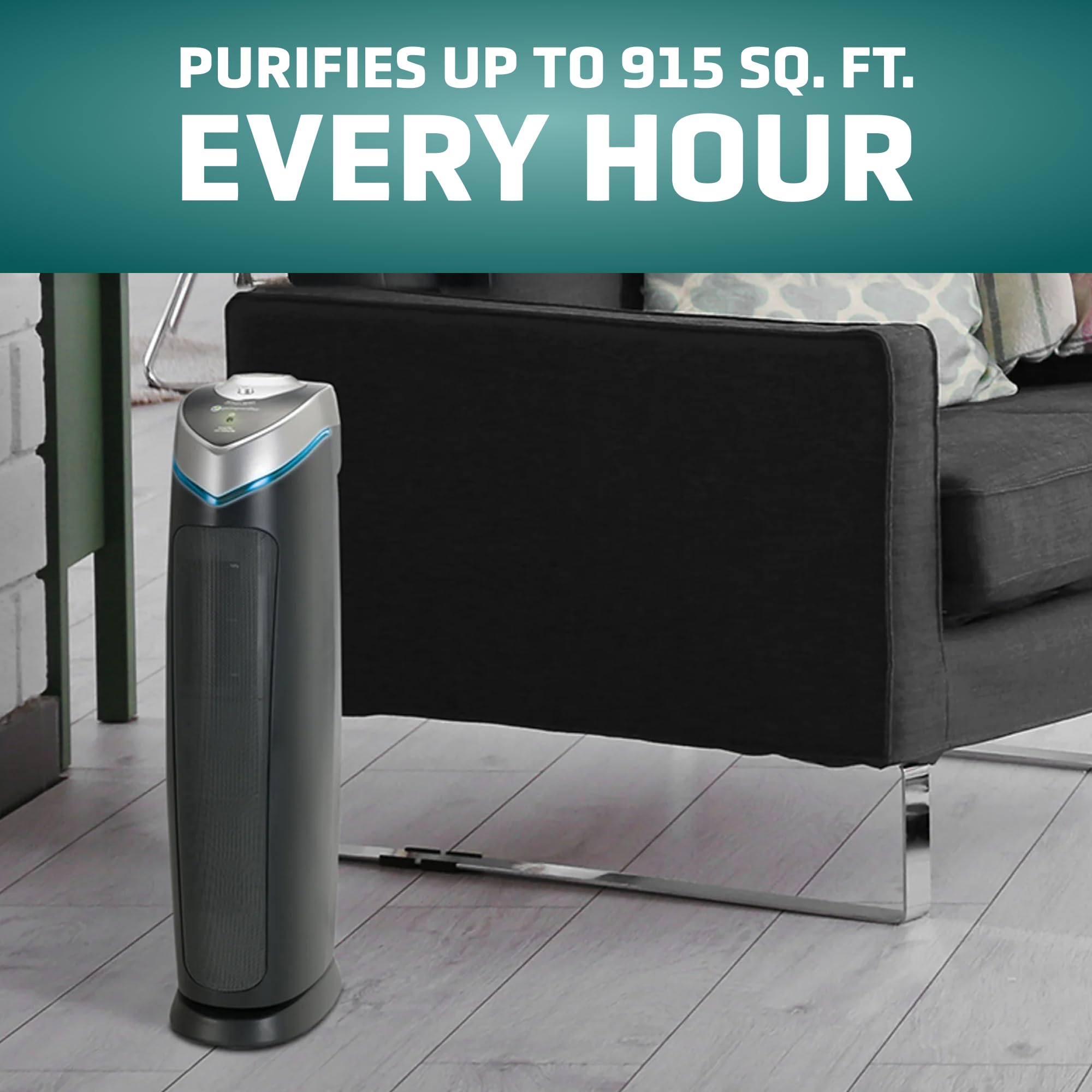 GermGuardian AC5000E 3-in-1 HEPA Air Purifier for Large Rooms up to 915 Sq Ft - UV-C Light, Odor Elimination, 28