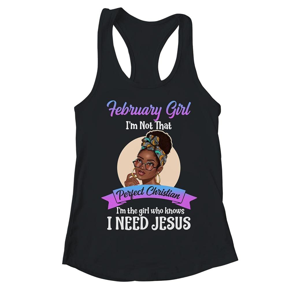 TeesPure Women's Racerback Tank Top - 'I'm The Girl Who Knows I Need Jesus' Birthday Shirt | Christian Faith Apparel for Church, Bible Study & Everyday Wear