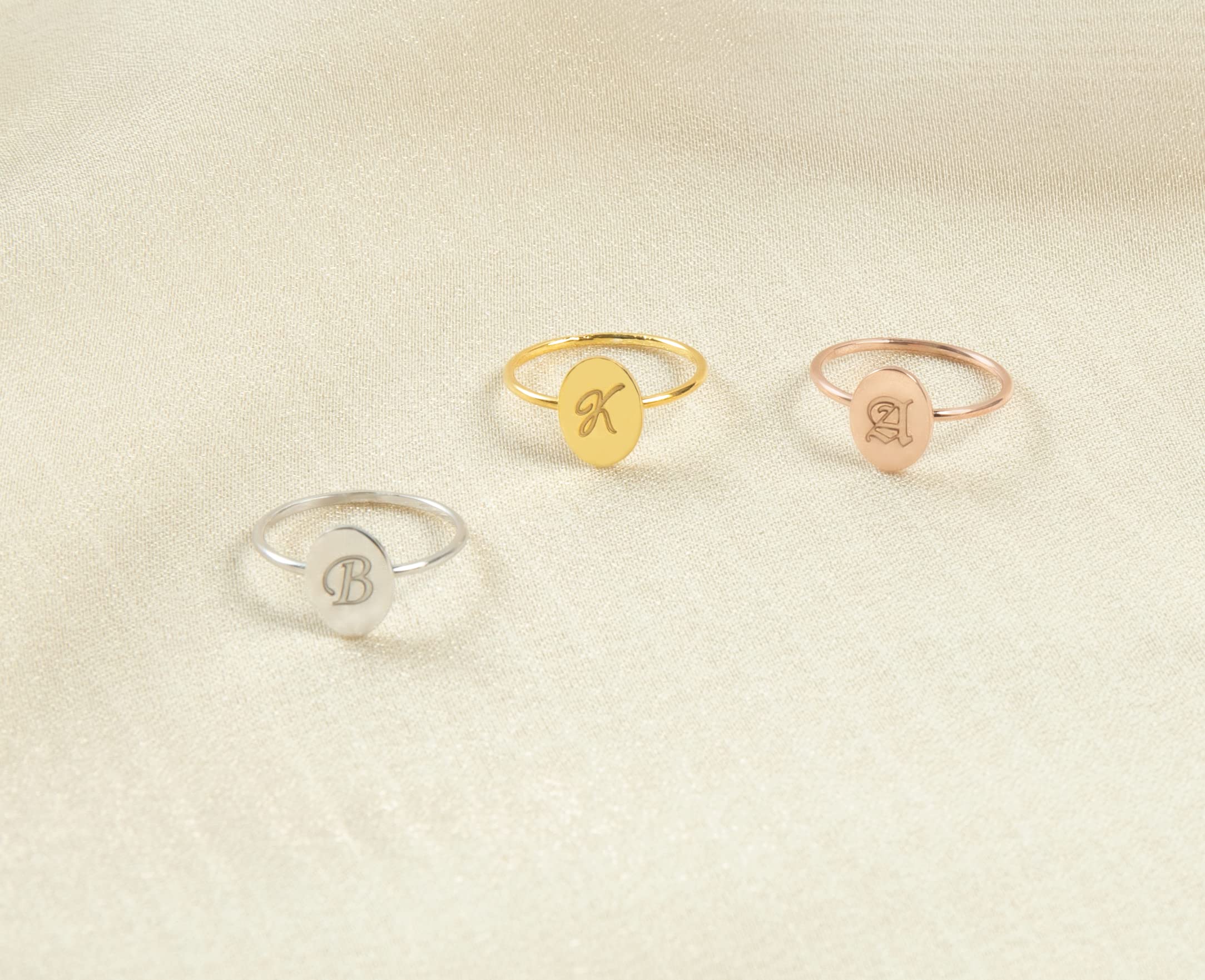 Elegant Silver Minimalist Letter Ring - Custom Engraved Initial Ring for Women | Personalized Valentine's Day Gift | Perfect for Anniversaries, Birthdays & Everyday Wear