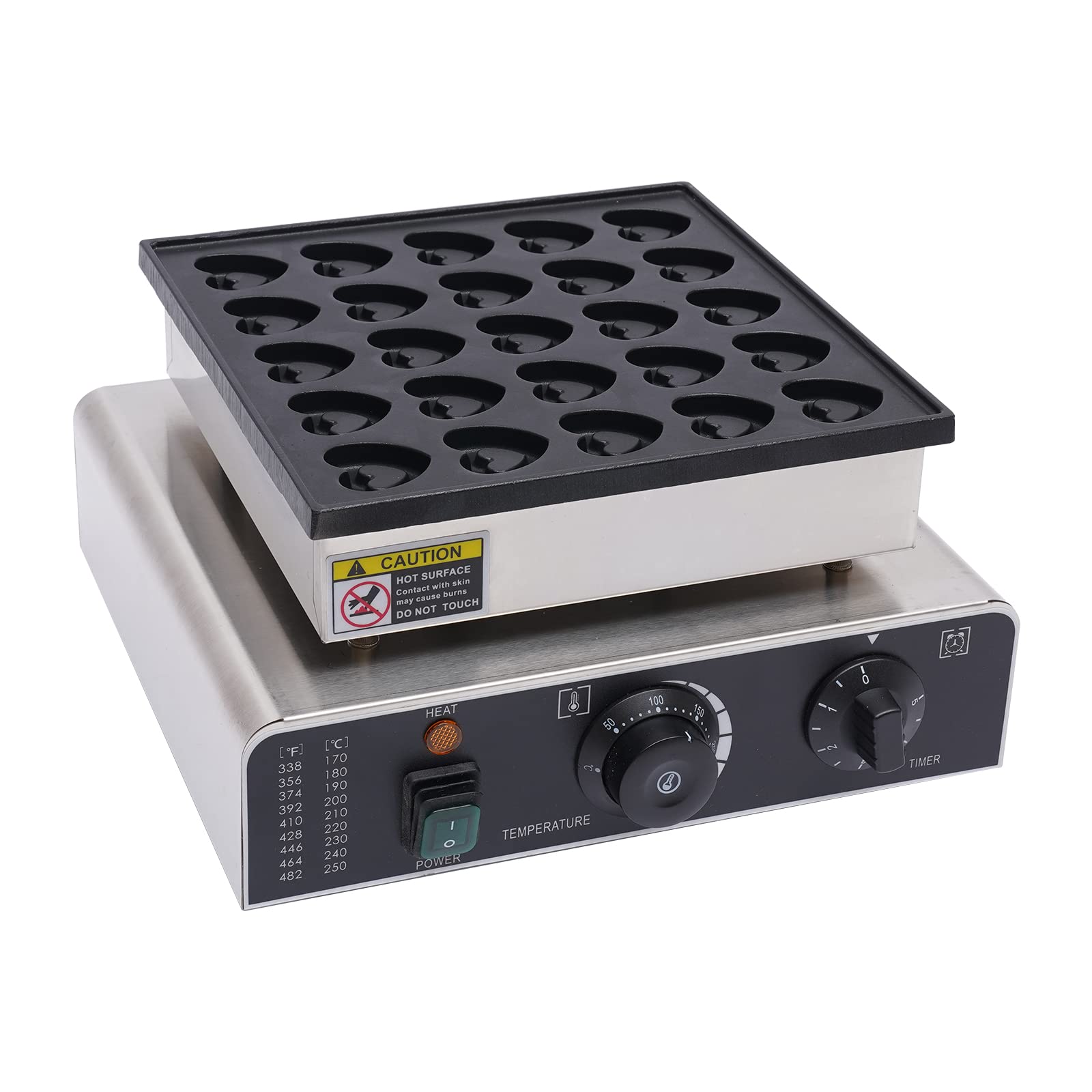 Nonstick Electric Mini Pancake Maker - 25pcs Heart Shaped Waffle Iron, 110V 850W Stainless Steel Muffin Baker with Adjustable Temperature - Perfect for Breakfast, Brunch, Kids Snacks & Party Desserts