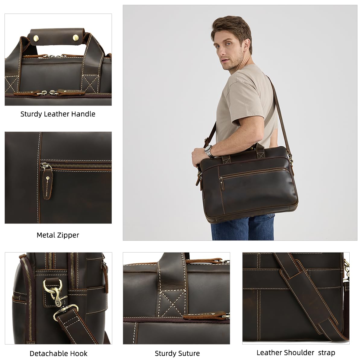 Premium Full Grain Leather 17.3