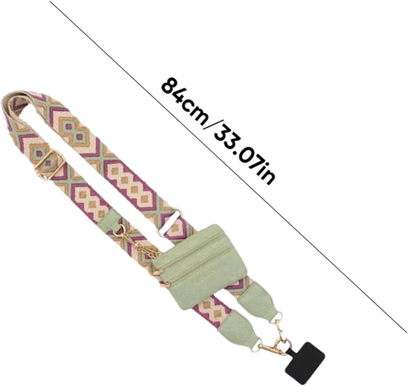 Phone Strap with Zippered Pouch & Clip - Hands-Free Crossbody Strap for Smartphones (1 Pack) - Perfect for Travel, Shopping, and Everyday Convenience