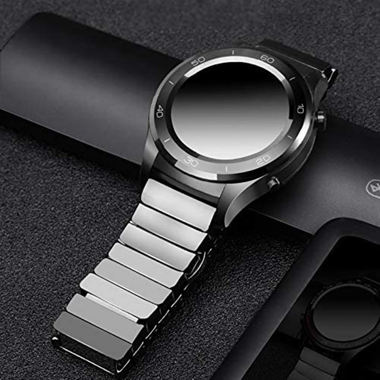 Premium Replacement Watch Bands for Huawei Watch GT 2 & Samsung Galaxy Watch 46mm - Durable Nylon Strap (Black) - Compatible with Amazfit Stratos - Perfect for Workouts, Running & Everyday Wear