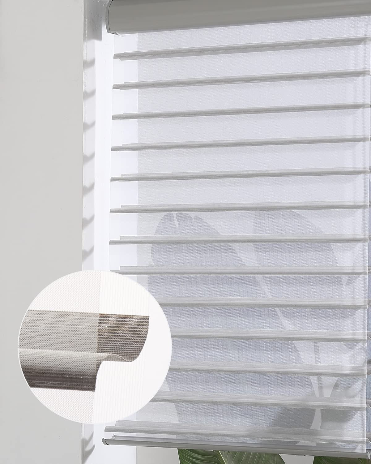 Custom Size Linen Shangri-La Window Shades - Light Filtering & Room Darkening Roller Blinds with UV Protection | Day & Night Light Control | Urban Grey XG6017-4 | Perfect for Living Rooms, Bedrooms & Home Offices