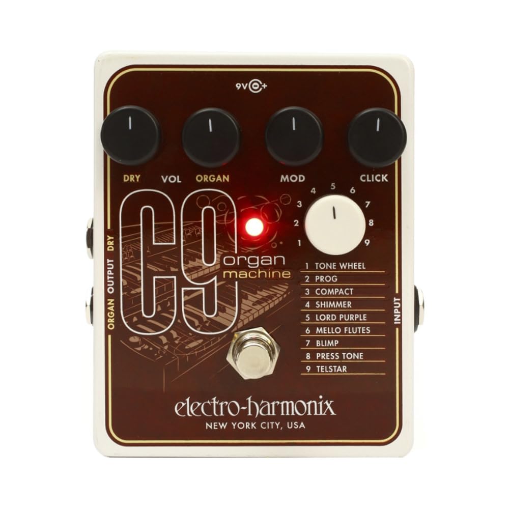 Electro-Harmonix C9 Organ Machine Pedal - Vintage Organ Effects for Guitar & Keyboard - Perfect for Live Performances & Studio Recording