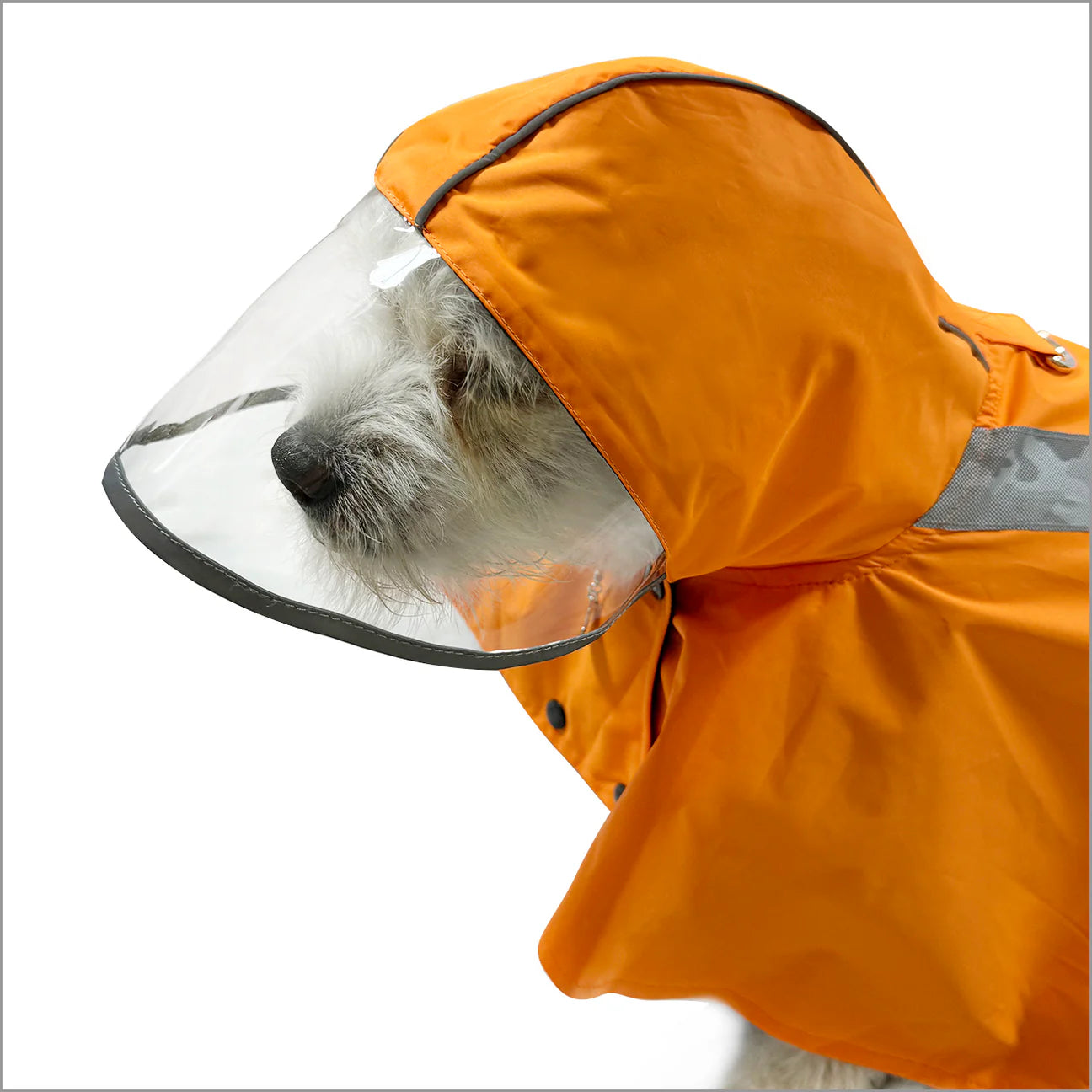 Clear View Poncho Raincoat - Waterproof Orange Rain Poncho for Outdoor Activities, Camping, Hiking & Festivals