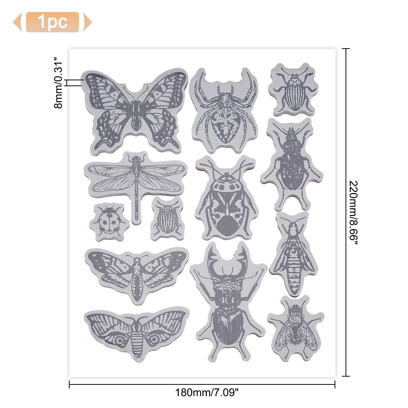 GLOBLELAND Insect Rubber Stamps Set - Butterfly, Dragonfly, Beetle & Ladybug Stamps for DIY Scrapbooking, Card Making, Photo Album Decoration - Perfect for Birthday Cards, Journals, and Paper Crafts