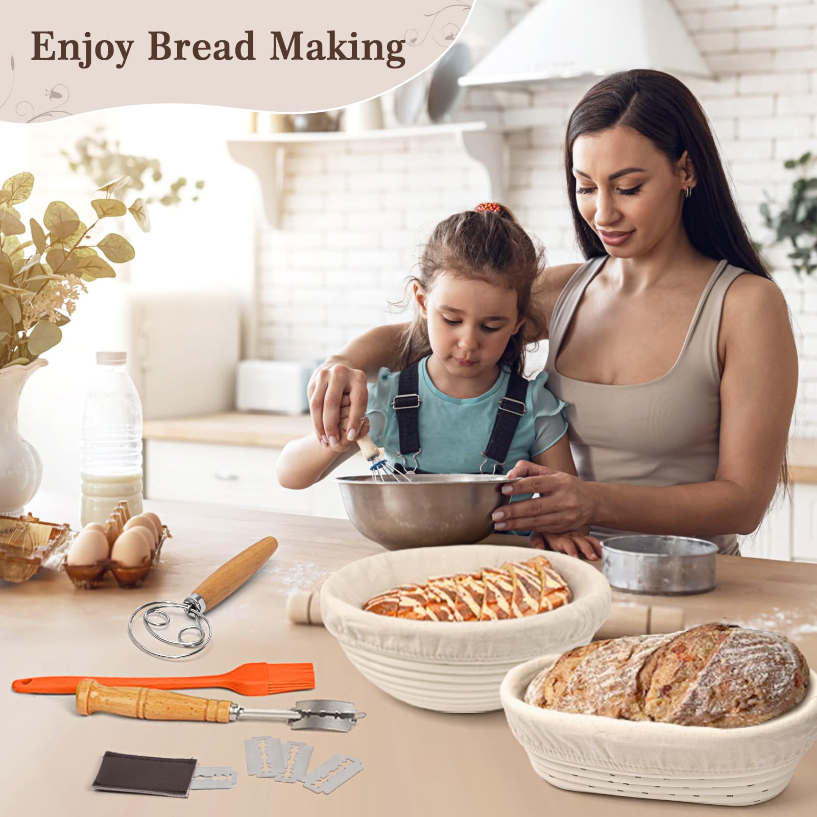 Sourdough Bread Baking Kit - 13-Piece Set with 9