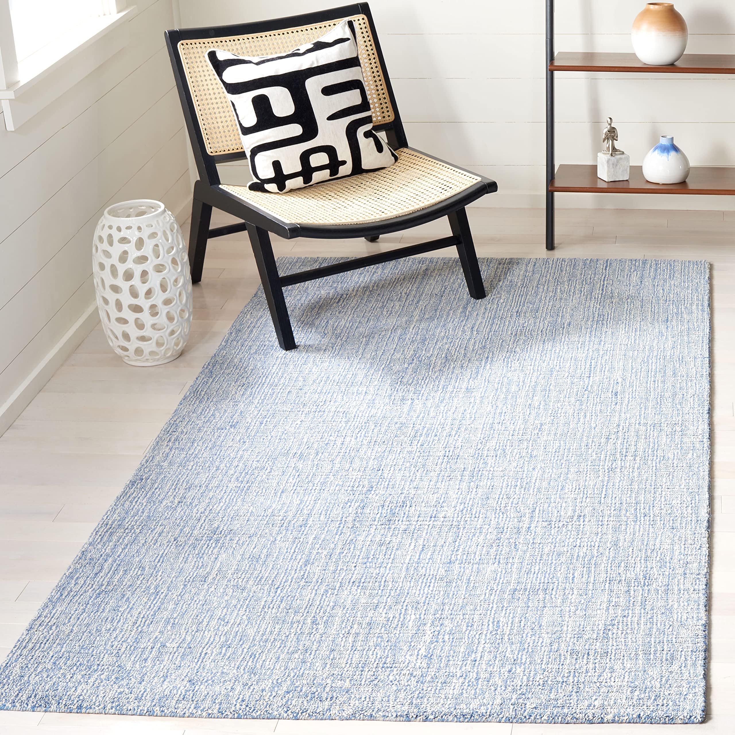 SAFAVIEH Handmade Jute Accent Rug 4' x 6' - Natural Fiber Collection, Dark Blue, Non-Slip & Durable for High Traffic Areas - Perfect for Entryway, Living Room, Bedroom Decor (NFB801N) | Eco-Friendly Home & Office Floor Mat