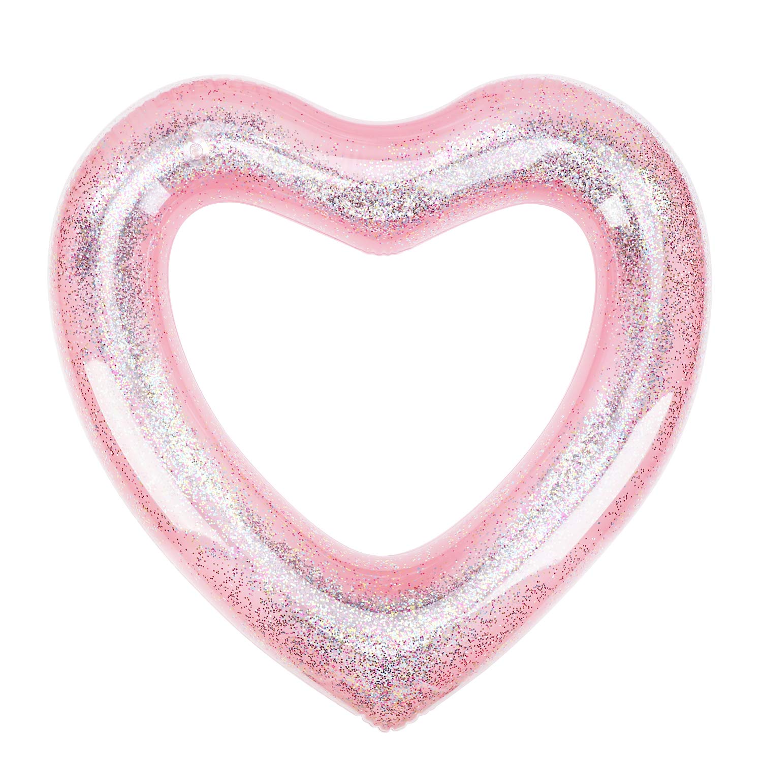 MoKo Inflatable Pool Floats for Adults - Heart Shaped Swim Ring, Summer Swimming Tube, Water Fun Accessories for Beach, Wedding, Bachelorette Party, Pool Party & Backyard Relaxation