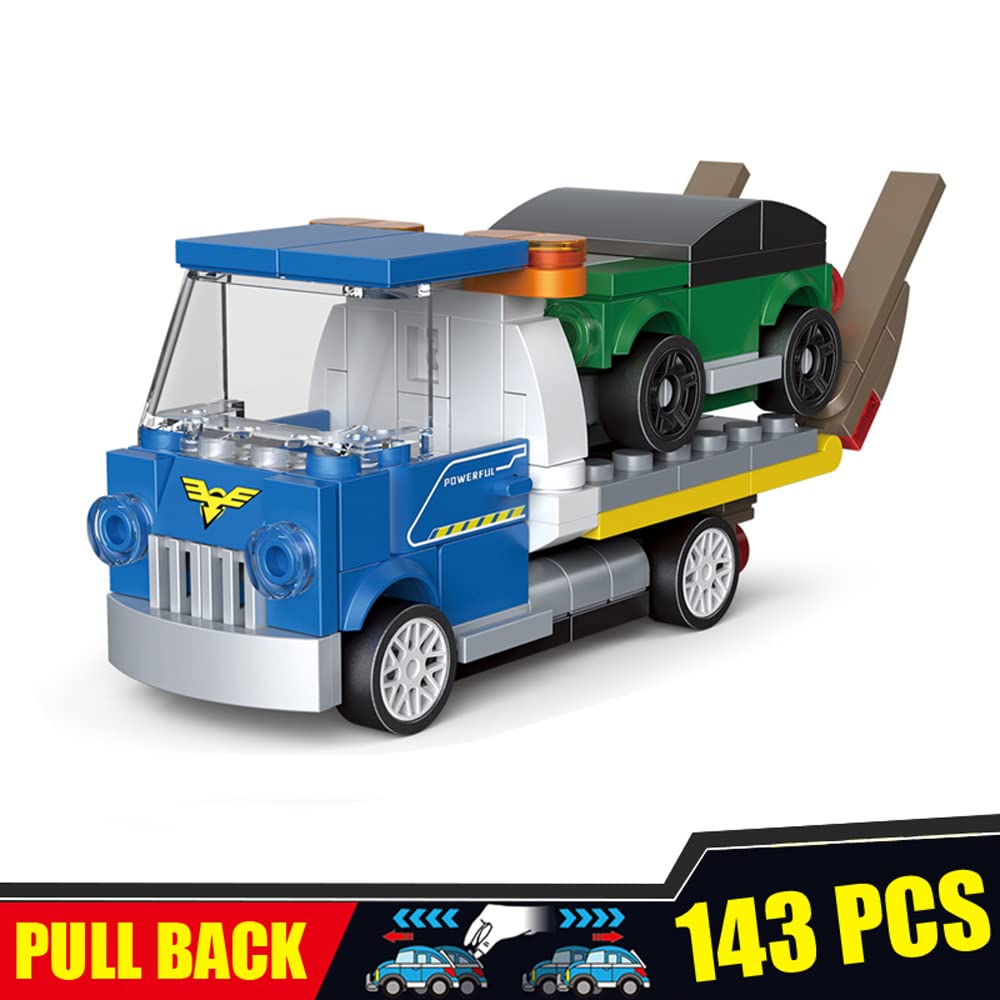 Pull Back Car Building Blocks Set - 419 Piece 3D Assembly Vehicle Toy for Boys Ages 6-10 | STEM Learning, Pull & Go Race Cars, Creative Construction Play for Kids Birthday Parties & Indoor Activities