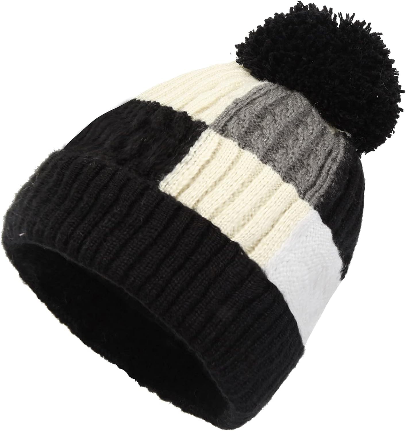 MEANBEAUTY Women's Knitted Beanie Hat with Pompom - Soft Warm Winter Ski Cap for Women & Men - Unisex Cold Weather Accessory for Outdoor Sports, Skiing, Snowboarding & Casual Winter Fashion
