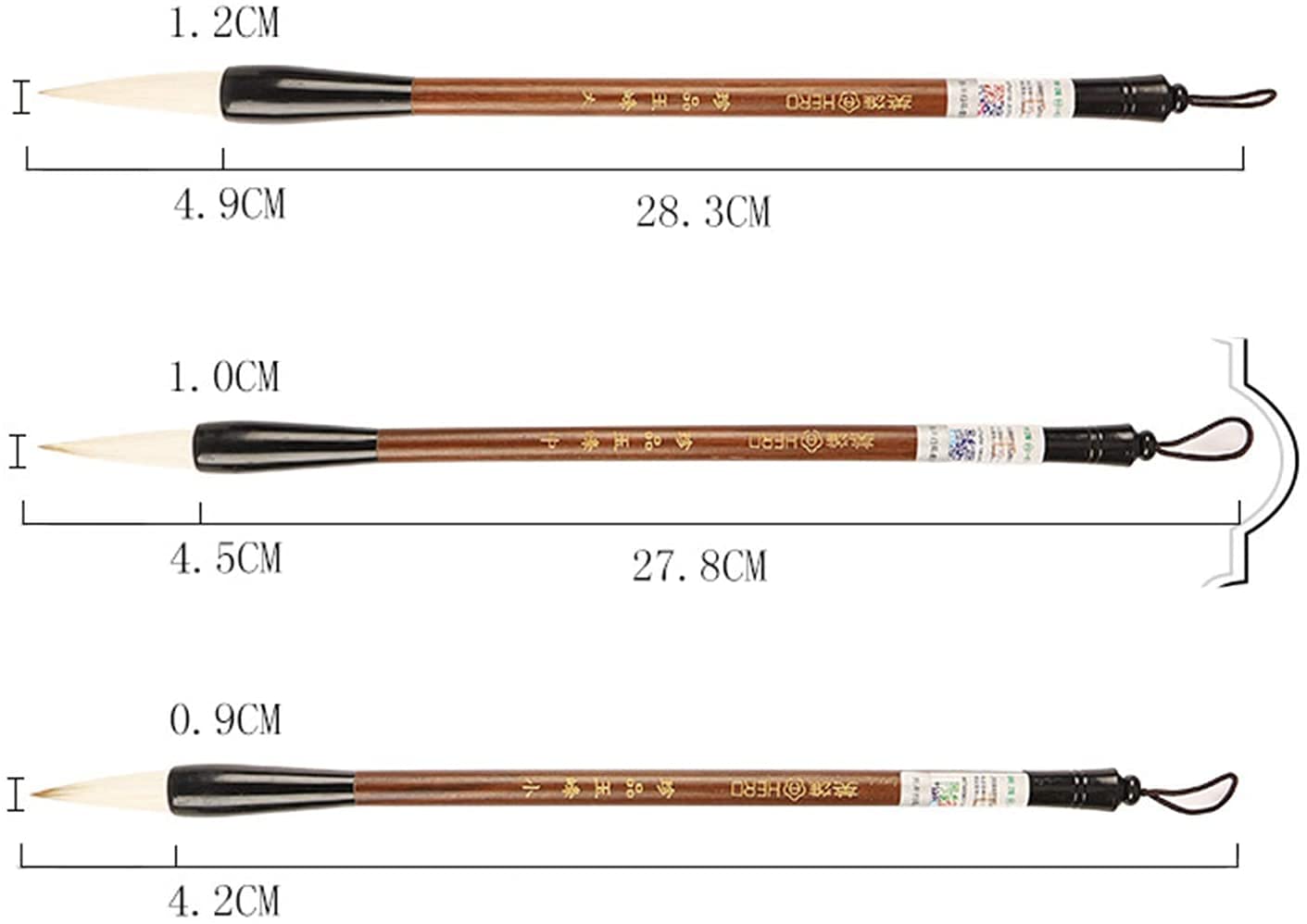 Premium Chinese Calligraphy Brush Set - Traditional Calligraphy Pens, Drawing Brushes for Beginners & Artists - Grey Ink Writing Brush Kit for Asian Art, Hand Lettering & Home Decor