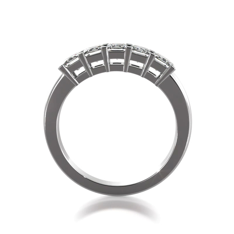 1.00 Carat Princess Cut Diamond Five Stone Wedding Band Ring for Women - Perfect for Engagement, Anniversary & Bridal Jewelry Gifts