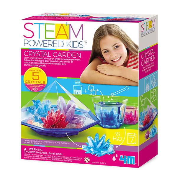 4M Steam & Crystal Garden Science Kit - DIY Crystal Growing Experiment for Kids - Educational STEM Toy for Home & Classroom Learning