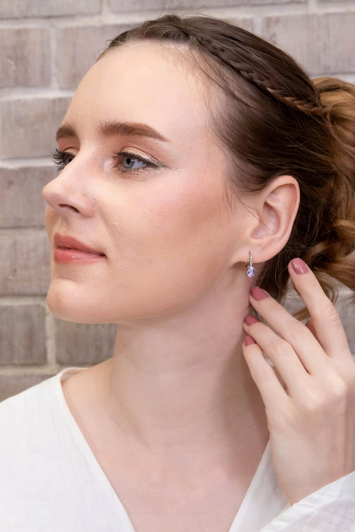7x5mm Oval Cut Genuine & Synthetic Birthstone Earrings for Women - Leverback, Drop, Huggie & Dangle Silver Earrings | Perfect for Weddings, Parties & Everyday Elegance