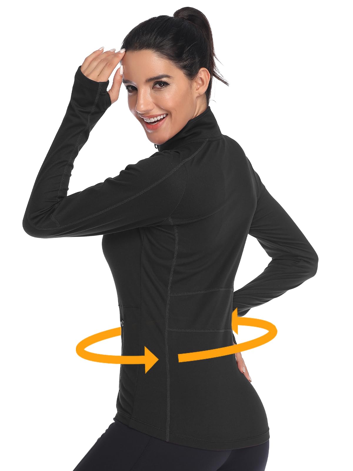 VUTRU Women's Full Zip Fleece Yoga Jacket - Lightweight Running Track Jacket for Workout & Athletic Activities - Perfect for Yoga, Gym, Jogging and Outdoor Sports