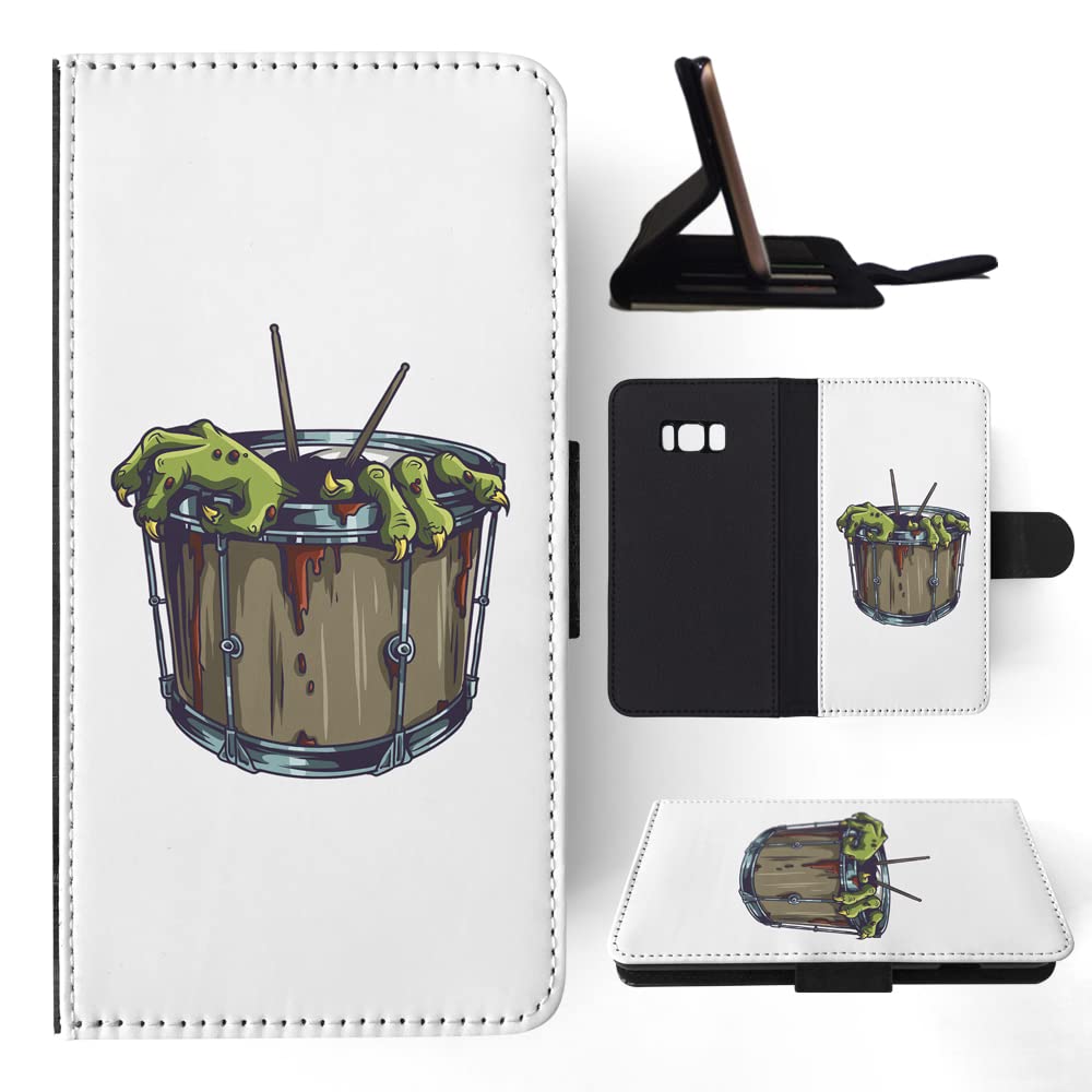 Samsung Galaxy S8+ Flip Wallet Case with Music Drums Design for Daily Use