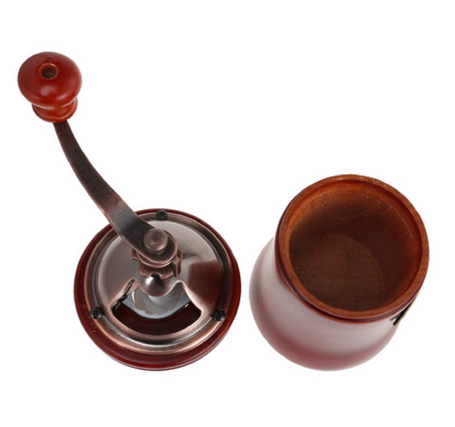 Premium Manual Coffee Grinder - Classic Wooden & Stainless Steel Retro Burr Mill for Espresso, French Press & Pour Over - Perfect for Home, Office & Travel Use