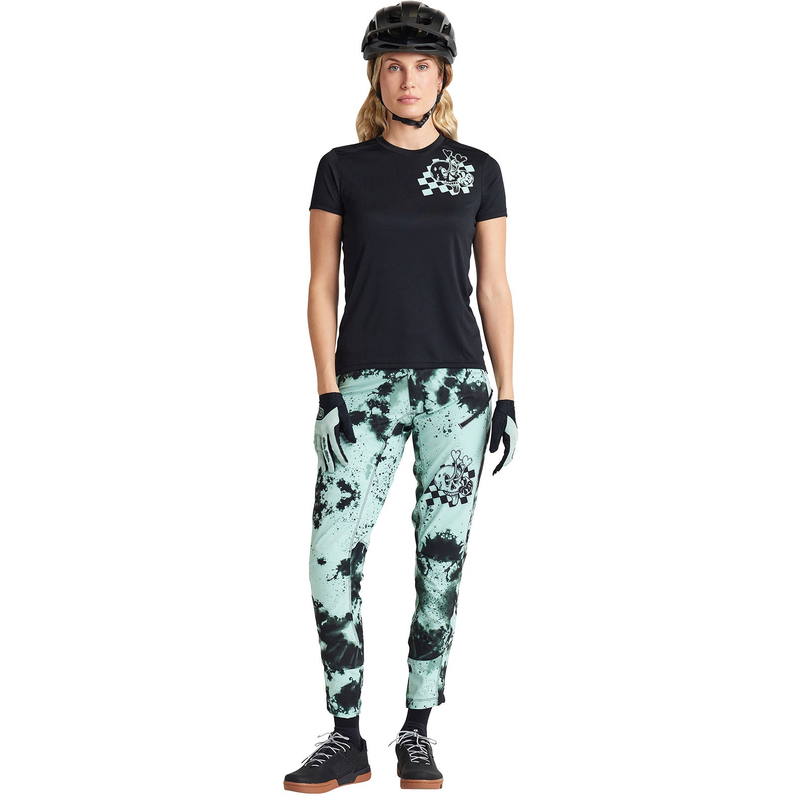 Lilium Women's Short Sleeve Jersey - Micayla Gatto Watercolor Black Design - Perfect for Yoga, Gym Workouts & Casual Wear
