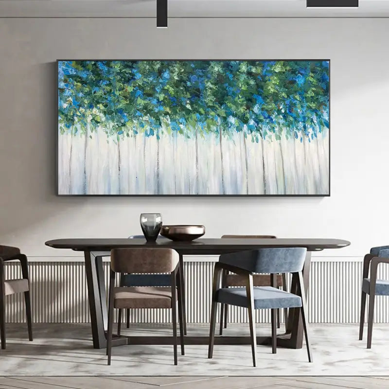 Beautiful Flower and Tree Painting #FT026 - Handmade Canvas Art for Home Decor, Living Room, Bedroom & Office Wall
