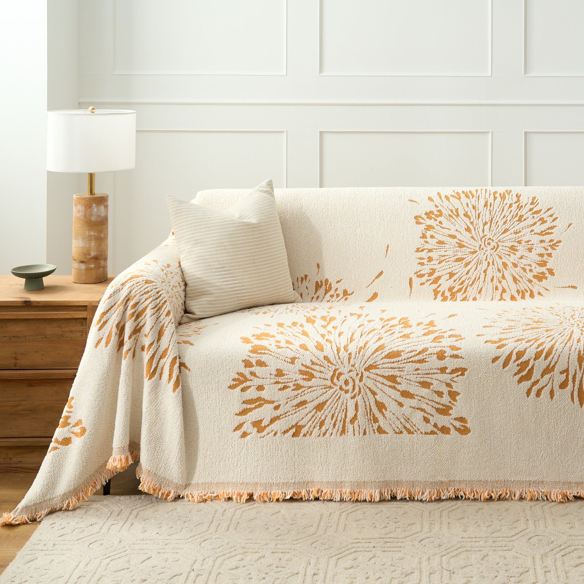 Abstract Floral Sofa Cover - Soft Stretch Couch Slipcover for Living Room Decor, Home Protection & Style Upgrade | Perfect for Sectional Couches, Loveseats & Furniture Refresh