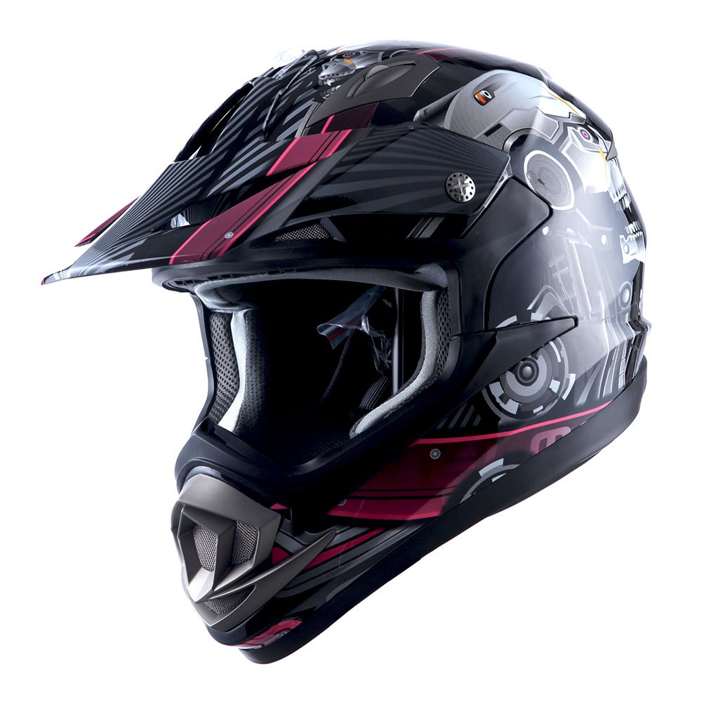 1Storm Adult Motocross Helmet - Off Road MX BMX ATV Dirt Bike Carbon Fiber Black HGXP14B - Perfect for Racing, Trail Riding & Extreme Sports