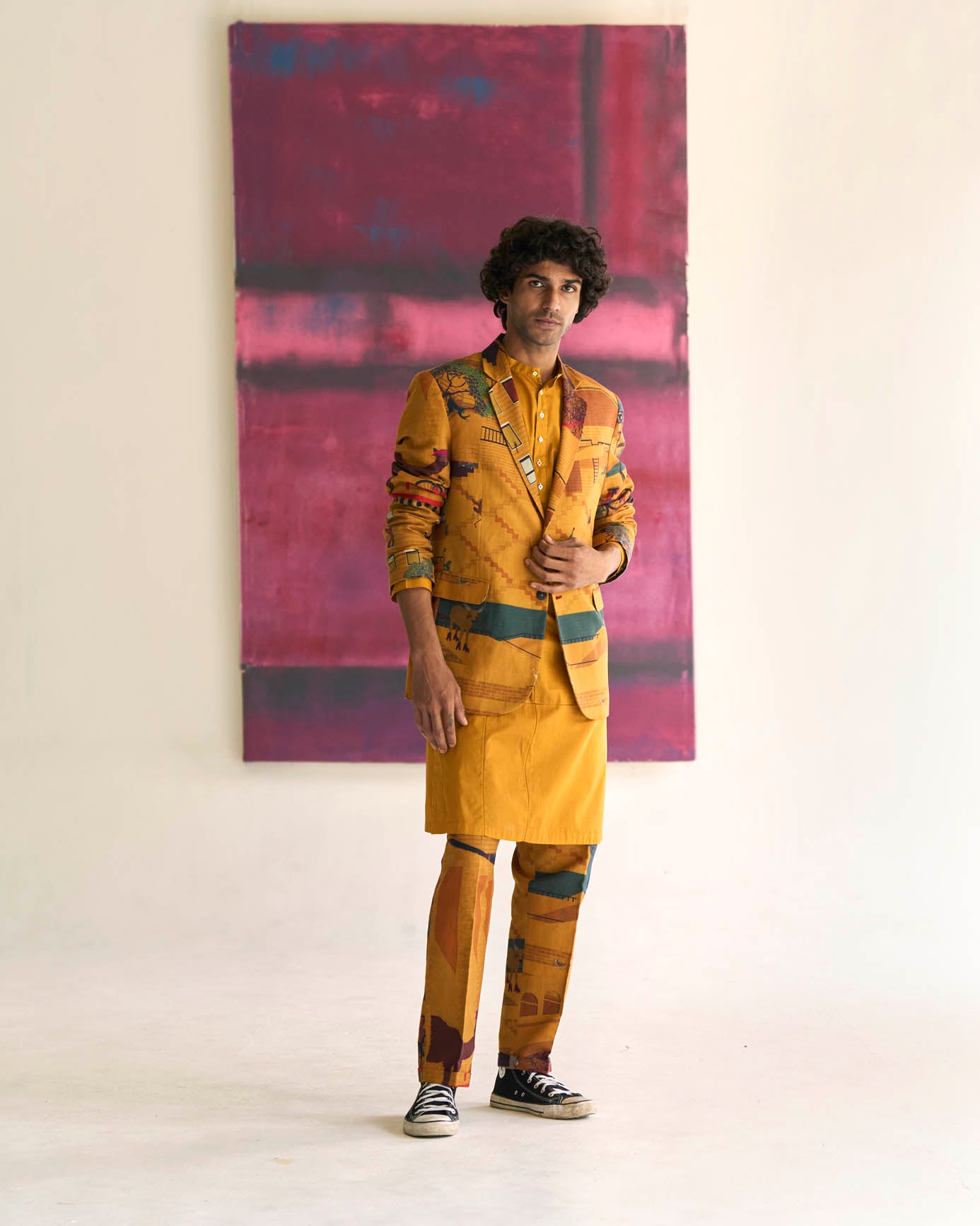 Rana Women's Linen Blazer Jacket in Mustard Yellow | Lightweight Summer Office Wear & Casual Outfit Essential