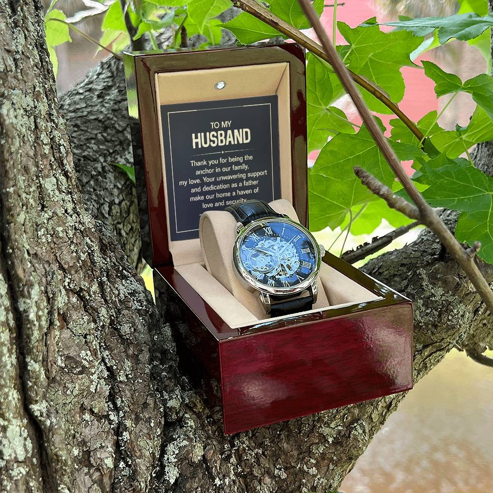 Elegant Openwork Watch for Men - Perfect Gift for Husband from Wife - Ideal for Anniversaries, Birthdays & Special Occasions