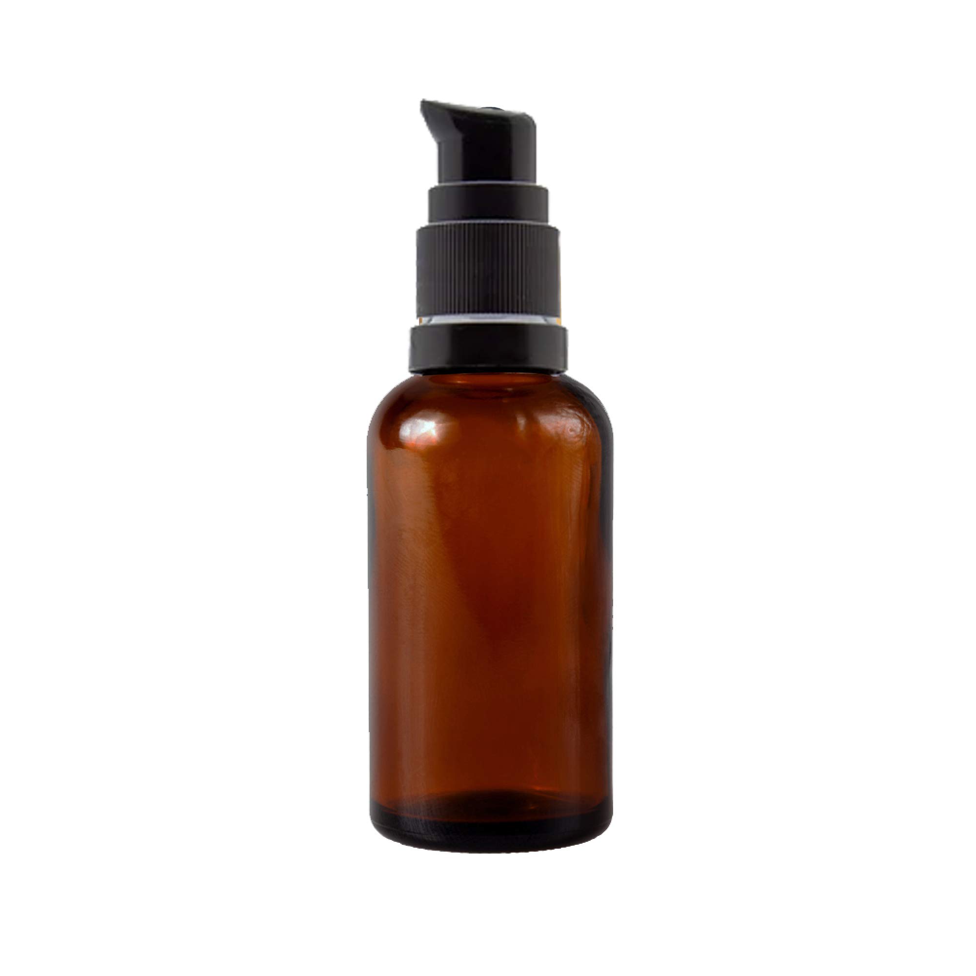 Amber Glass Bottles with Lotion Pump & Black Cap - 50ml (Set of 4) for Essential Oils, DIY Skincare, Cosmetics | Leakproof Travel Containers for Home, Salon & On-the-Go Use