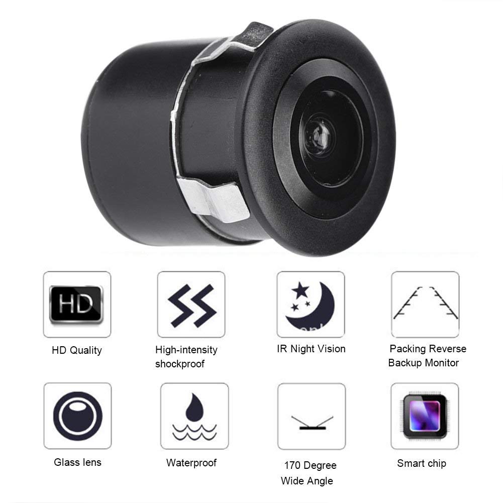 Mini CCTV Camera with 170° Wide Angle, IR Night Vision & Daytime Color - Wired Security Camera for Car, Home, and Office Surveillance | Indoor/Outdoor Use
