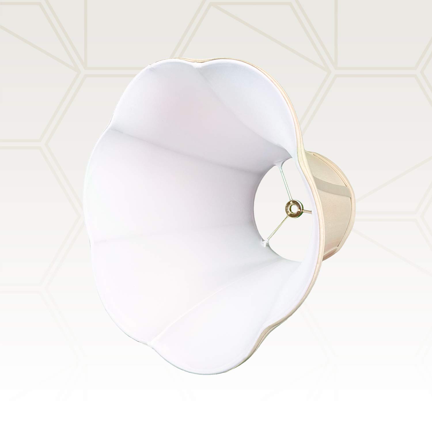 Royal Designs Flare Bottom Outside Corner Scallop Bell Lamp Shade - Beige, 8