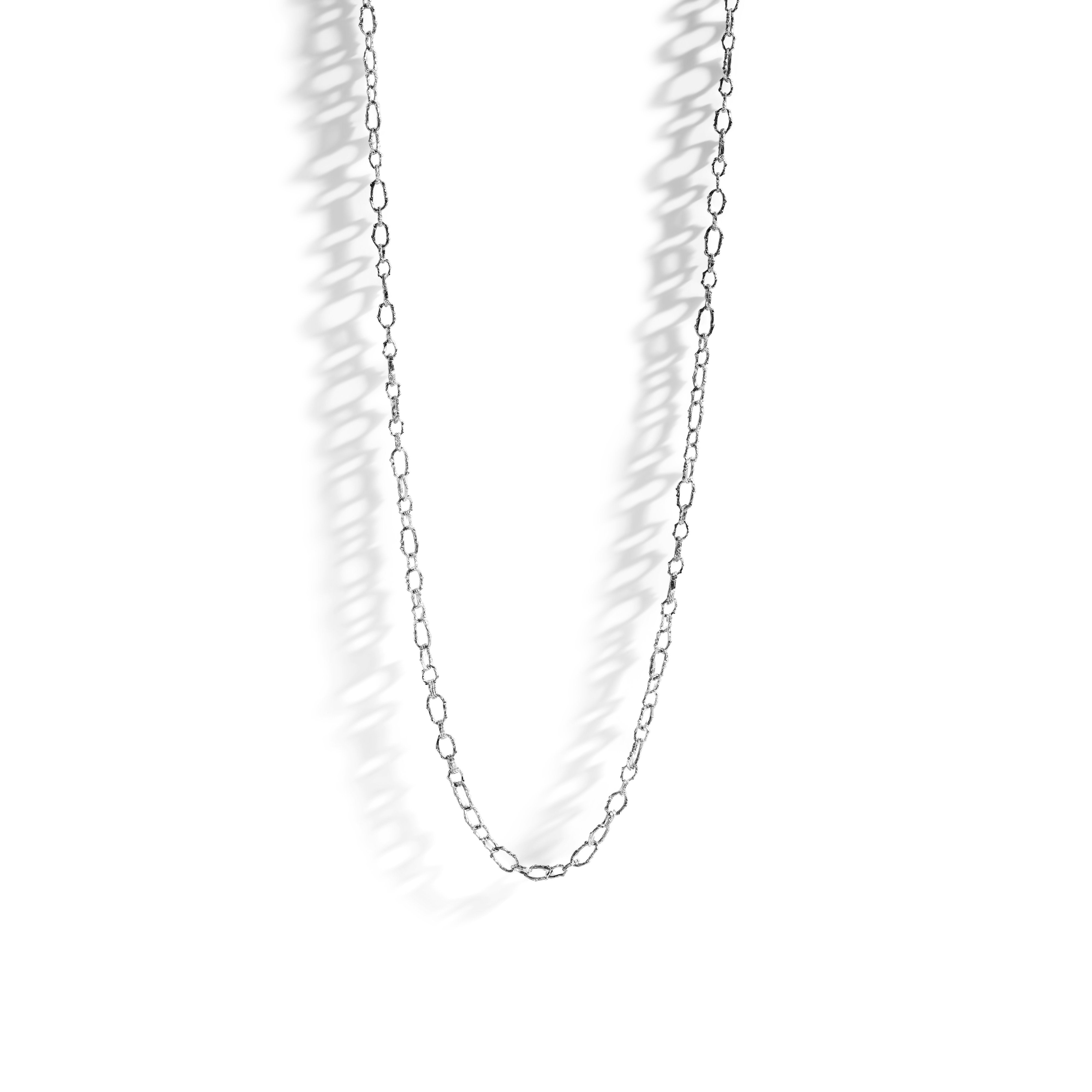 Enchanted Forest Link Necklace - Elegant Silver Chain Necklace for Women, Nature Inspired Jewelry Gift for Her - Perfect for Weddings, Parties & Everyday Wear