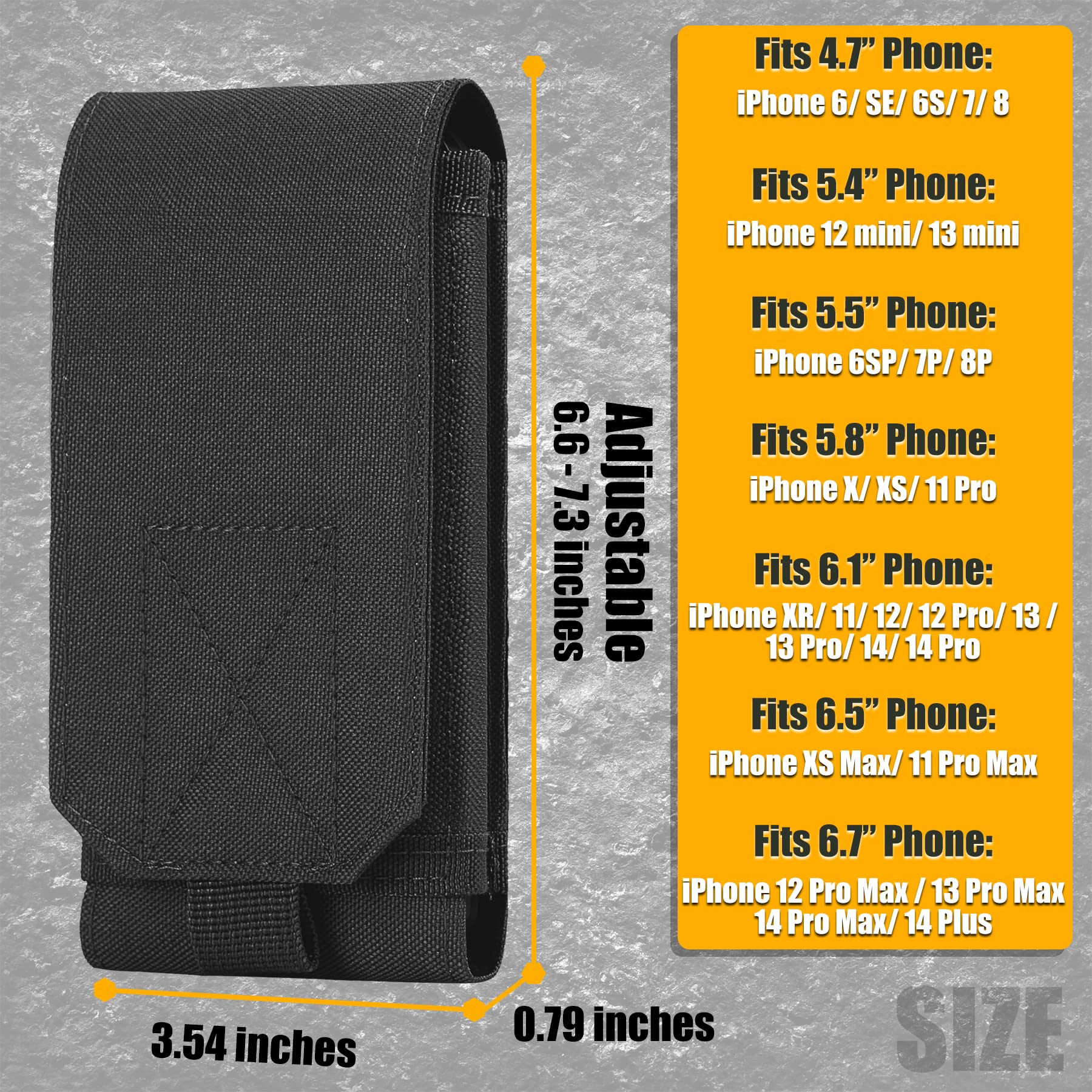 IronSeals Tactical Molle Phone Holster Pouch - Universal Belt Waist Bag for iPhone 16 Pro Max/16 Pro/15 Pro Max/14 Pro Max & Samsung S24/S23/S22 - Perfect for Hiking, Camping, Outdoor Adventures & Tactical Use