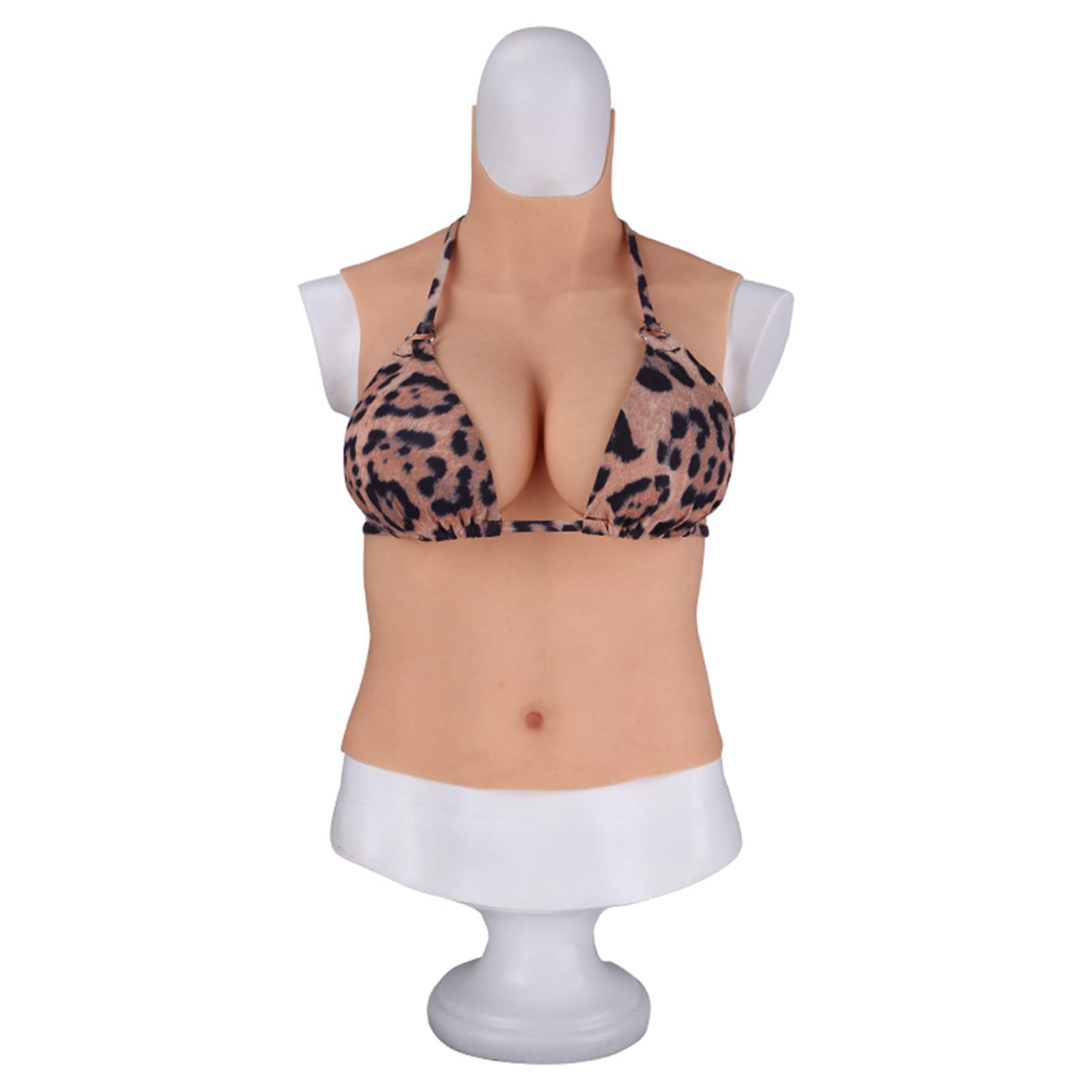 Realistic Silicone Breastplate for Crossdressers & Transgender - C Cup Fake Boobs, Half Body Prosthetic for Natural Look - Perfect for Cosplay, Drag Shows & Gender Affirmation