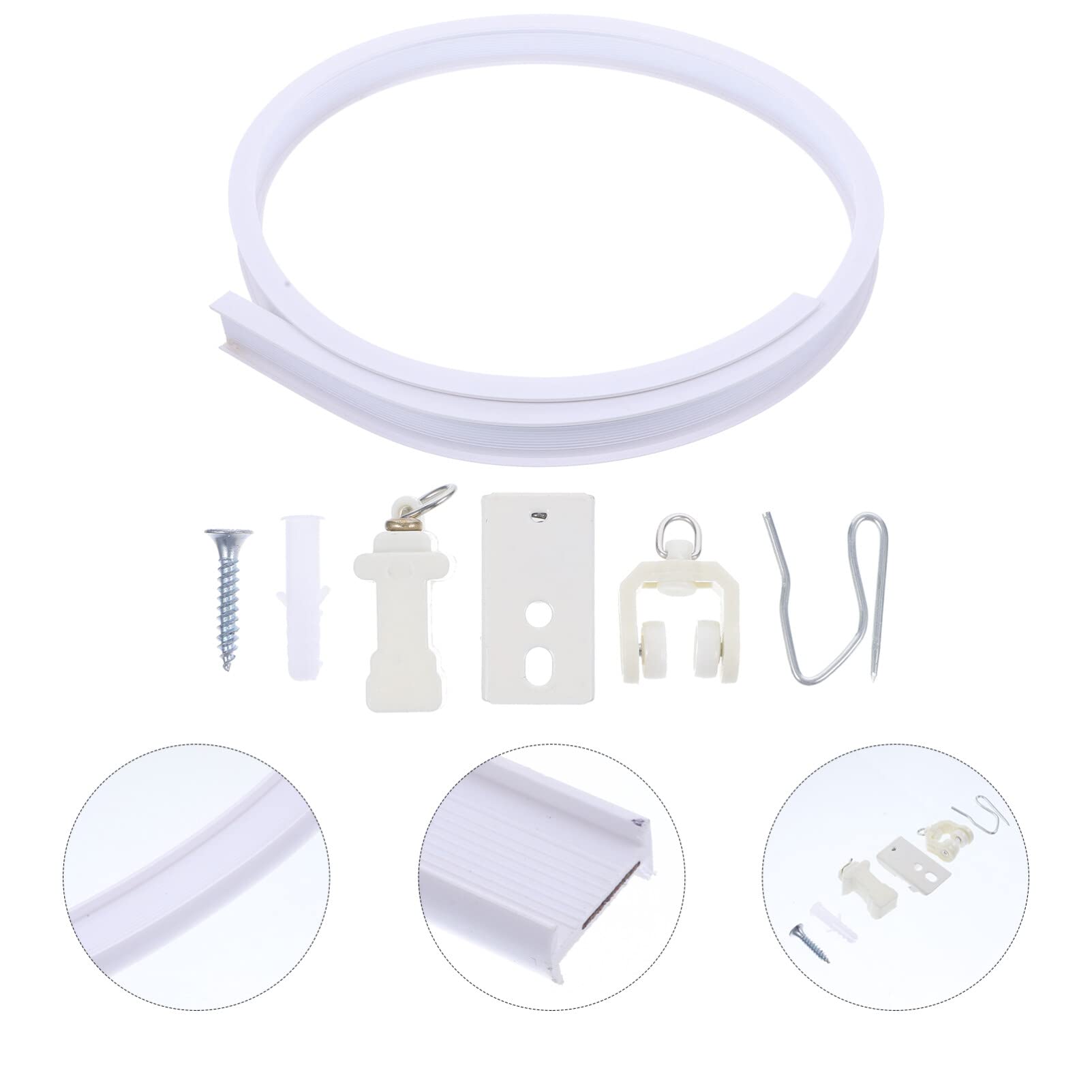 GANAZONO 1m Ceiling Curtain Track - Flexible Stainless Steel PVC Slider System | Noiseless Room Divider for Hospitals, Shops & Home Privacy | Easy Installation & Durable Design