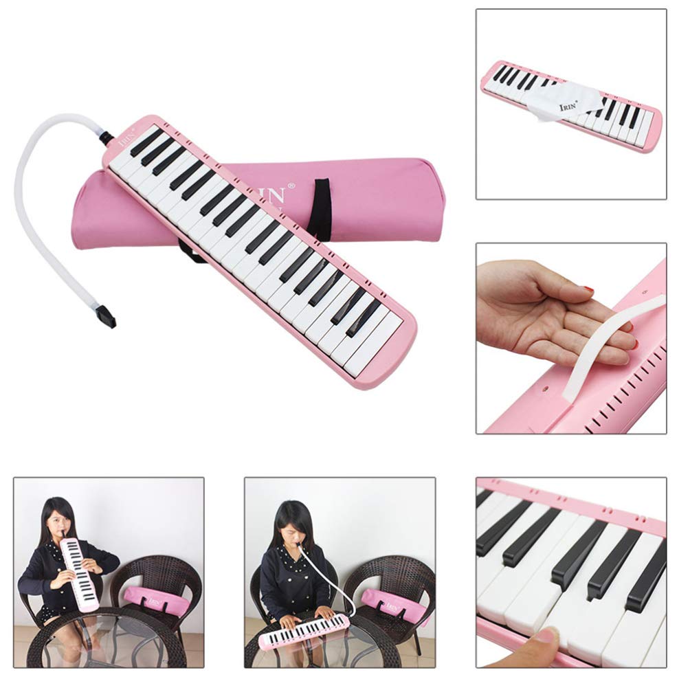 37-Key Portable Keyboard Piano with Vocoder - Musical Toy for Kids & Toddlers - Green & Pink Melodion Pianica - Perfect for Home, School & Travel Music Learning