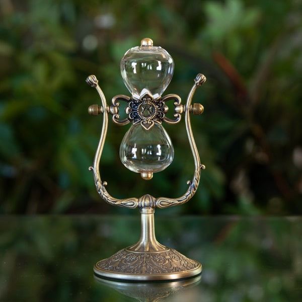 Vintage Rotating Hourglass Kit II - Classic Sand Timer for Home Office Decor, Meditation & Stress Relief - Perfect for Desk Decor, Gift Idea, Yoga Studio & Mindfulness Practice