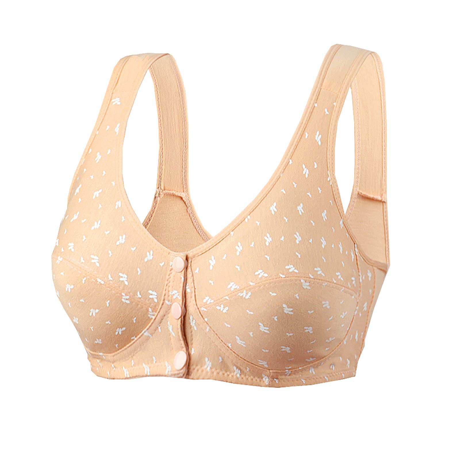 Comfortable Front Closure Cotton Bra for Women - Plus Size Full Coverage Wireless Breathable Underwear (1PC) - Perfect for Everyday Wear, Yoga & Relaxation