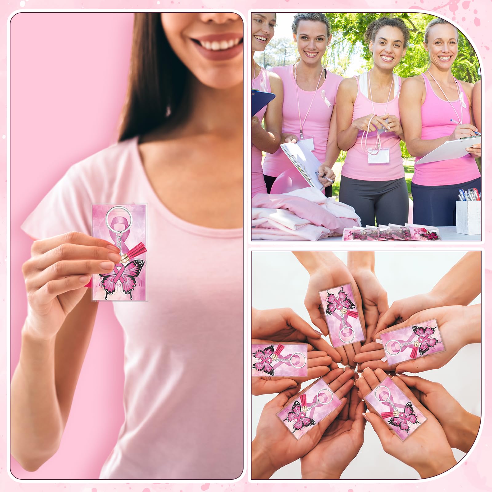 Butterfly Cancer Awareness Keychain - Inspirational Ribbon Gift for Women Survivors - Perfect for Support, Fundraising & Everyday Encouragement