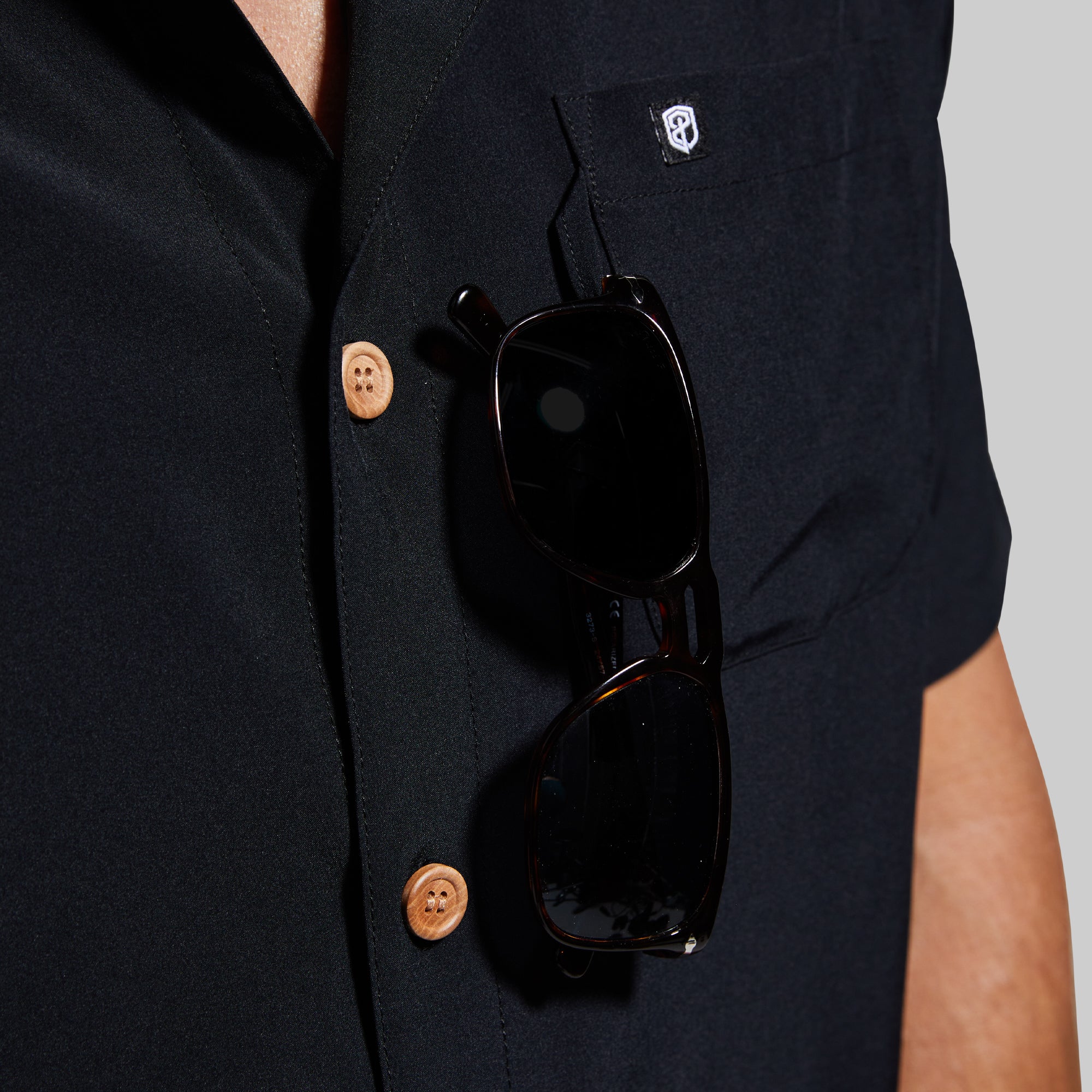 Voyager Men's Button Up Shirt - Classic Black Casual Long Sleeve Shirt for Work, Travel & Outdoor Activities | Breathable Comfort Fit Office & Weekend Wear