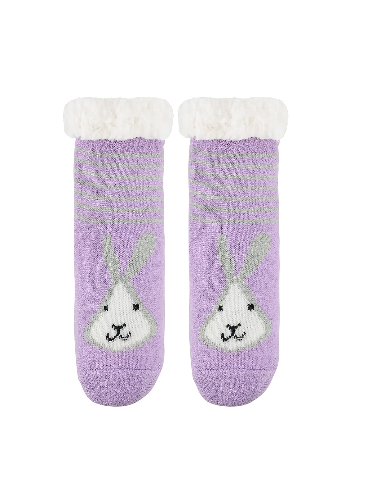 Century Star Non-Slip Gripper Socks for Kids - Warm Fleece Lined Fuzzy Winter Slipper Socks for Boys & Girls - Cute Animal Design Christmas Gifts - Perfect for Indoor Play, Home Wear & Holiday Presents