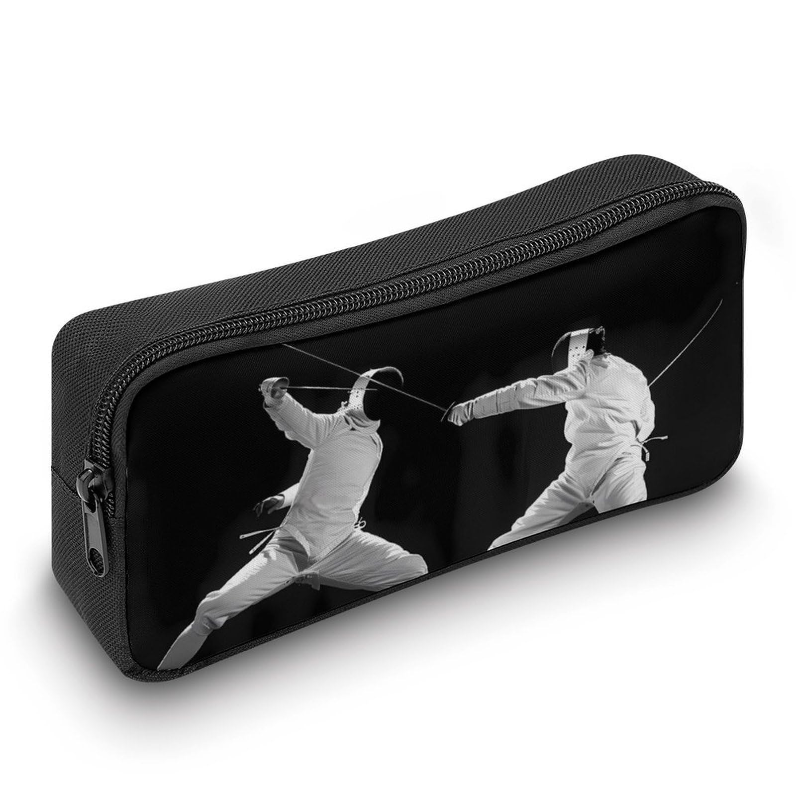 Fencing Art Martial Arts Pencil Case - Large Capacity Zippered Pen Pouch for School, Office & Travel - Stationery Organizer & Makeup Bag for Students, Artists & Professionals
