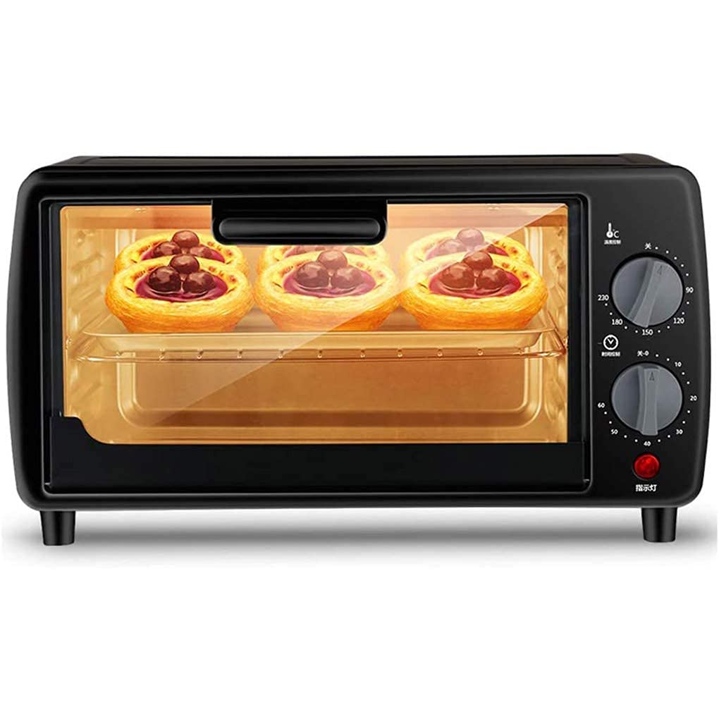 Mini Oven 9L - Adjustable Temperature 0-230°C & 60-Minute Timer, 3-Layer Electric Countertop Toaster Oven for Baking, Roasting, and Toasting - Perfect for Small Kitchens, Dorms, and Apartments (Black)
