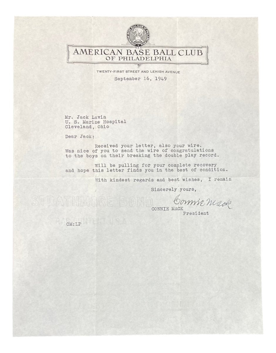 Authentic Connie Mack Philadelphia Athletics Signed Handwritten Letter BAS A31890 with COA - Perfect for Baseball Memorabilia Collectors & Sports Fans Display