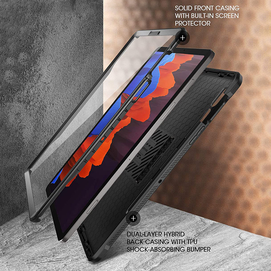 Samsung Galaxy Tab S7 (2020) Shockproof Case - Unicorn Beetle Pro Series Heavy Duty Protective Cover with Screen Protector, Black - Perfect for Construction, Outdoor & Travel Use