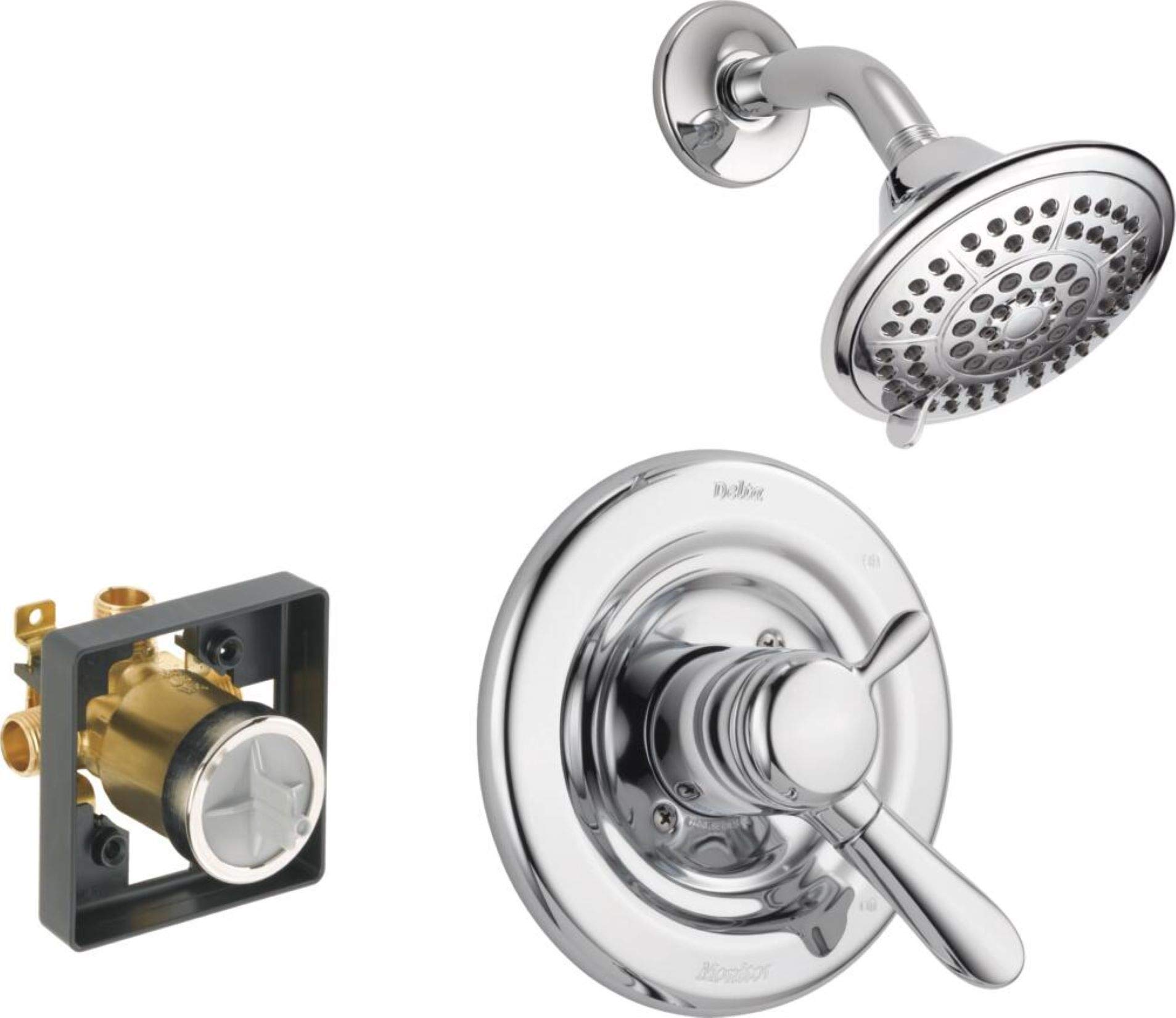DELTA Lahara 17 Series Chrome Shower Trim Kit with 5-Spray Touch-Clean Shower Head & Valve - T17238 - Perfect for Bathroom Remodeling & Luxury Spa Experience