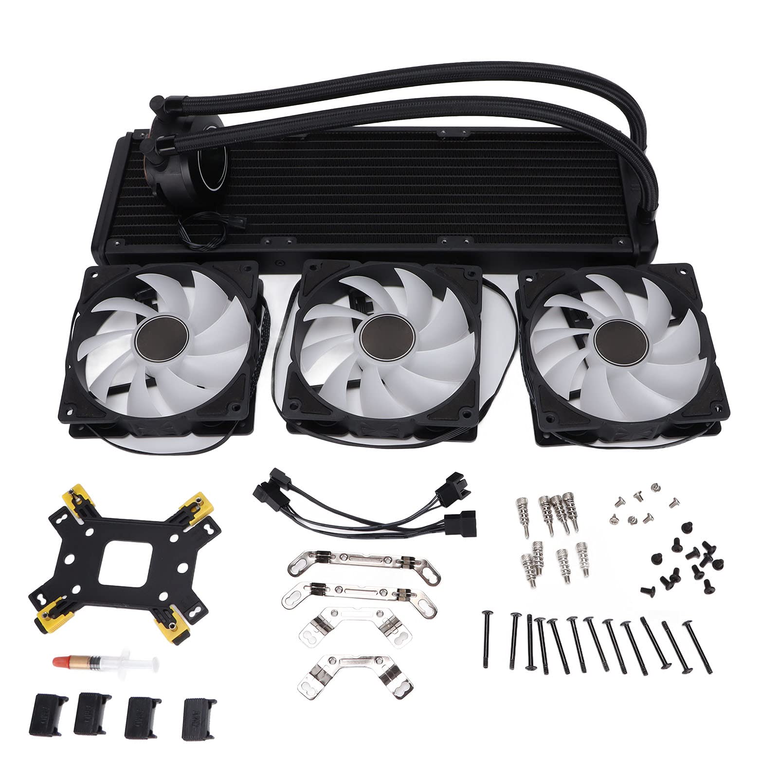 Heayzoki RGB Water Cooling Fittings - High Performance CPU Liquid Cooler with Fast Heat Dissipation & Waterproof Design - Stable AIO Cooling System for Gaming PC, Workstation & Overclocking